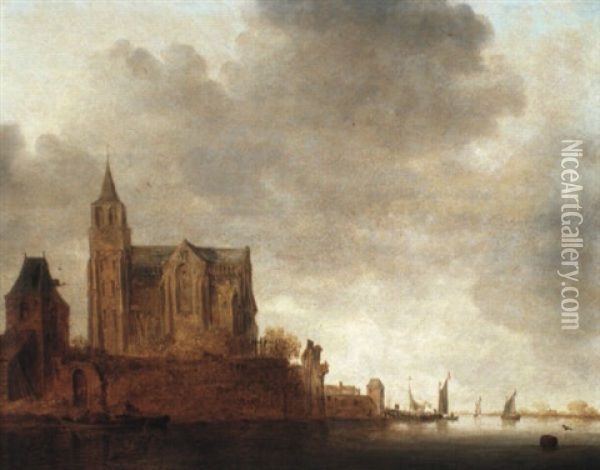 The Church Of St. Martinus At Emmerich On The Rhine Oil Painting - Gregoire Isidore Flacheron