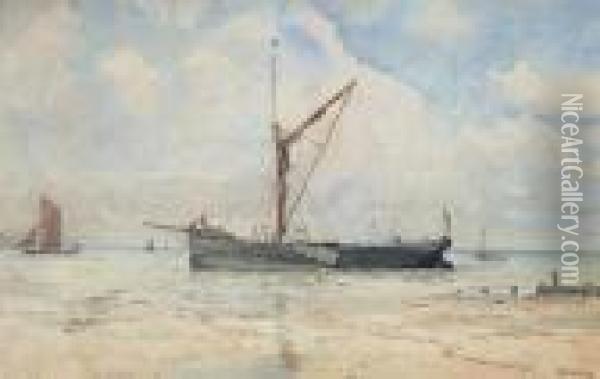 Dutch Fishing Boats Oil Painting - Hendrik Willem Mesdag