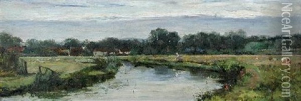 Scene In Surrey Oil Painting - Claude Hayes