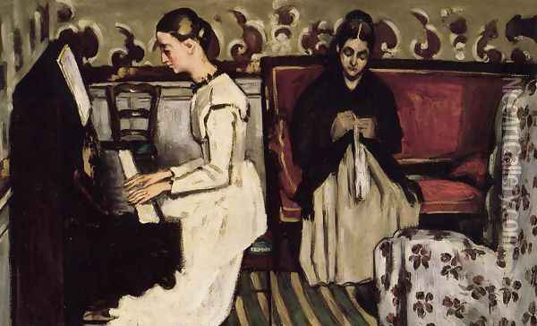 Young Girl At The Piano Overture To Tannhauser Oil Painting - Paul Cezanne