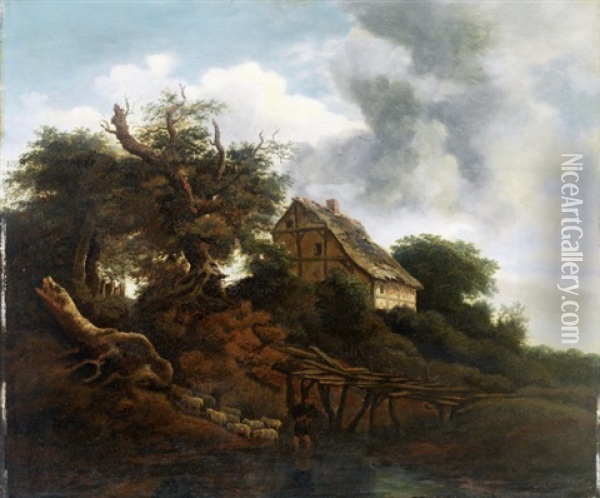 Gehoft Am Waldrand Oil Painting - Jacob Van Ruisdael