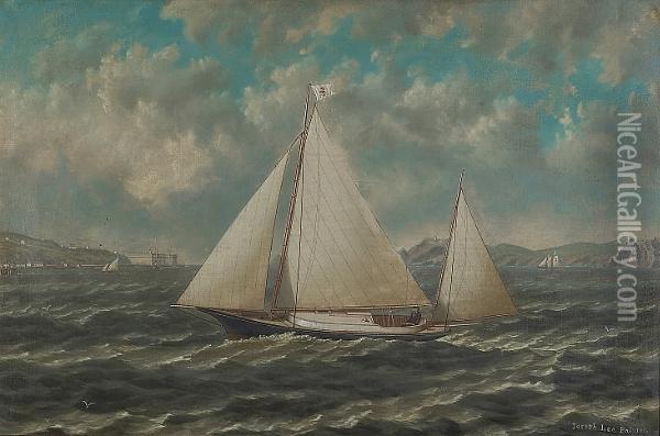 Sailing On The San Francisco Bay With Fort Point In The Distance Oil Painting - Joseph Lee