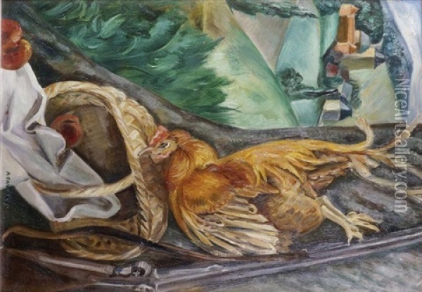 Nature Morte Au Coq Oil Painting - Andre Favory