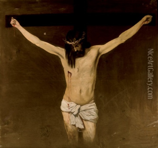 Copia Del Cristo De Velazquez Oil Painting - Joaquin Luque Rosello