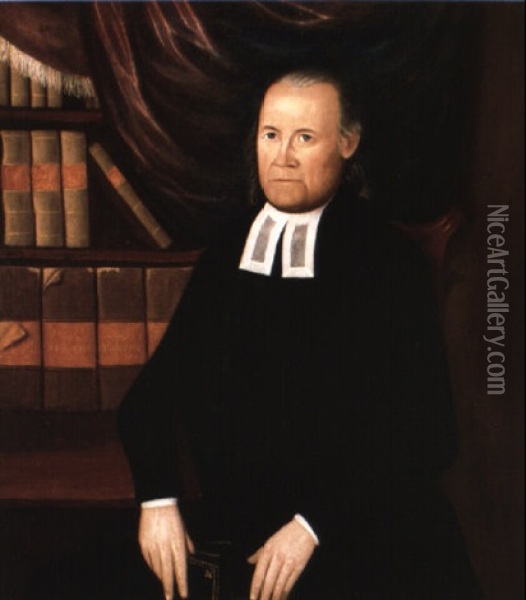 Portrait Of Rev. Joseph Strong Of Norwich, Ct. Oil Painting - Joseph Steward