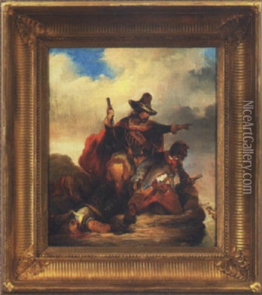 Battle Of Independence Oil Painting - Alexandre Gabriel Decamps