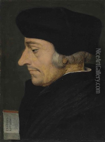 Portrait Of Erasmus Of Rotterdam (1466-1536) Oil Painting - Pieter Brueghel the Younger