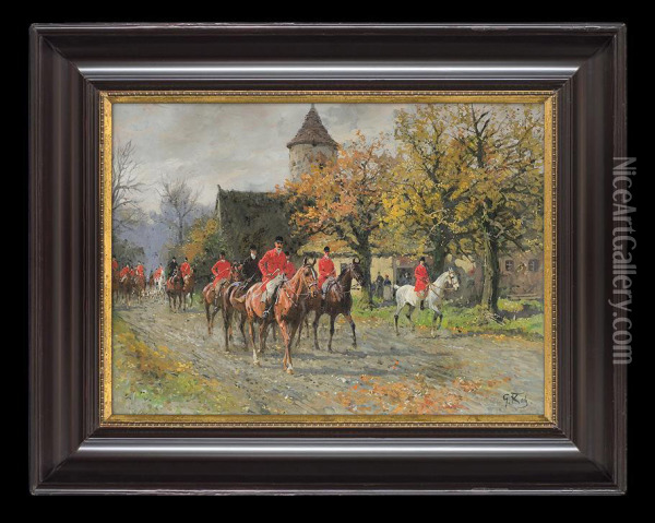 Out For A Par Force Hunt Oil Painting - Georg Karl Koch