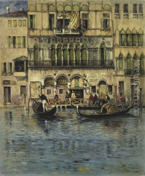 The Grand Canal Oil Painting - Francesco Mancini