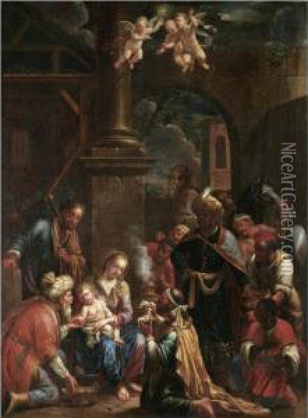 The Adoration Of The Magi Oil Painting - Johann Heiss