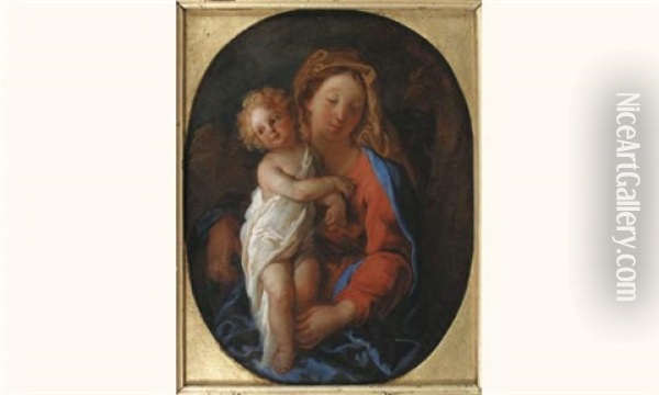 Vierge A L'enfant Oil Painting - Charles de La Fosse
