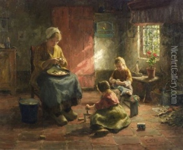 Preparing Supper Oil Painting - Evert Pieters