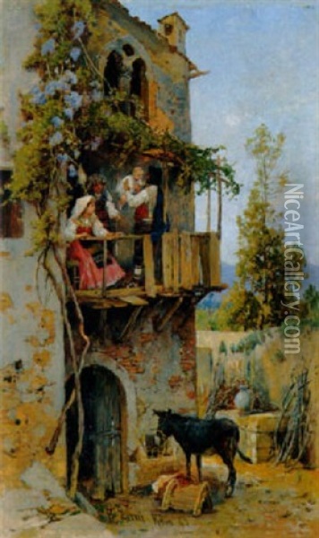 Frohliche Heimkehr Oil Painting - Franz Theodor Aerni