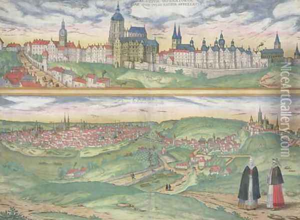 Map of Prague from Civitates Orbis Terrarum Oil Painting - Joris Hoefnagel