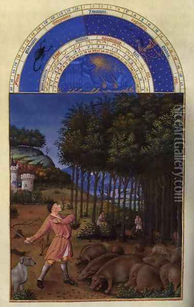 November Oil Painting - Limbourg Brothers