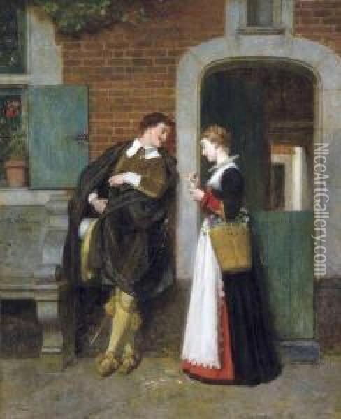 Le Couple Amoureux Oil Painting - Florent Willems