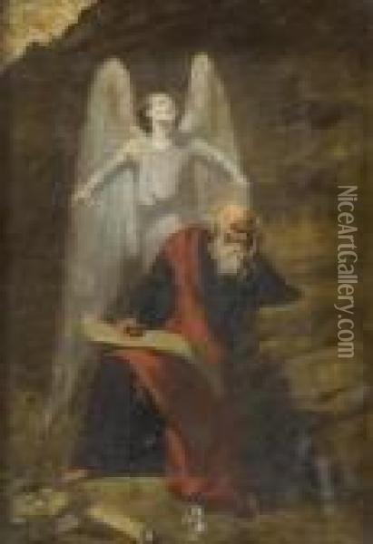 L'angelo Che Appare A San Matteo Oil Painting - Bernardo Celentano