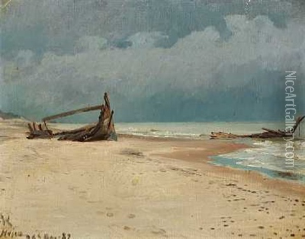 Stranden Ved Hojen Oil Painting - Peder Severin Kroyer
