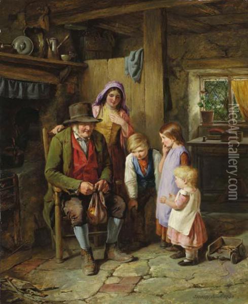 A Welcome Visitor Oil Painting - James Jnr Hardy
