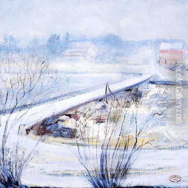 Winter Oil Painting - John Henry Twachtman