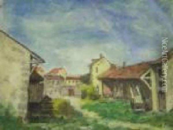 Village Oil Painting - Adolphe Feder