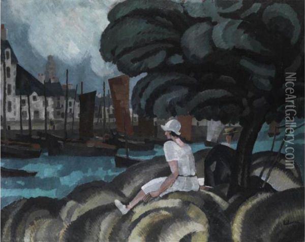 Der Blick Auf Den Kanal Oil Painting - Jean Emile Laboureur