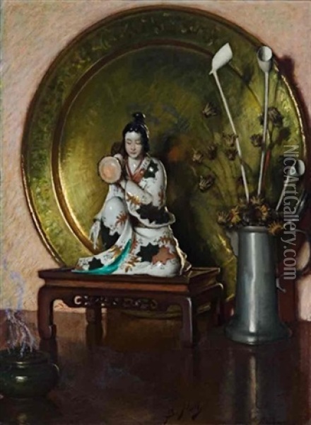 A Studio Shrine Oil Painting - Lindsay Bernard Hall