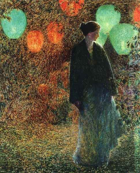 July Night Oil Painting - Childe Hassam