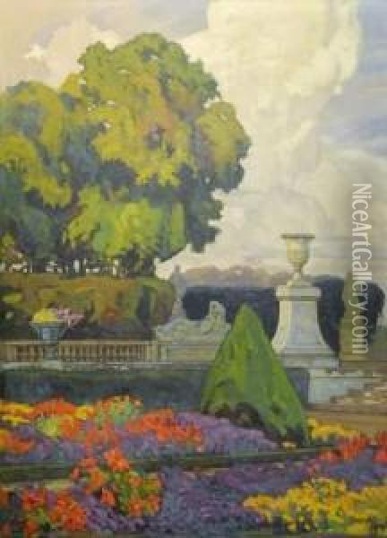 Vue Des Jardins De Versailles Oil Painting - Tony George Roux