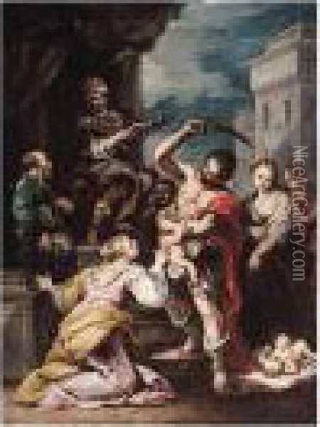 The Judgement Of Solomon Oil Painting - Jacopo (Giacomo) Amigoni