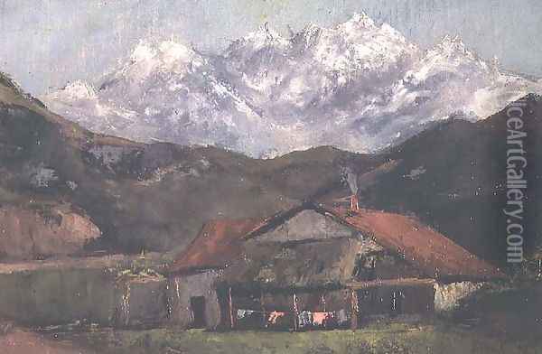 A Hut in the Mountains Oil Painting - Gustave Courbet