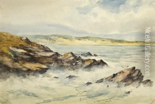 Coastal Landscape With Rocky Outcrop Oil Painting - William Bingham McGuinness