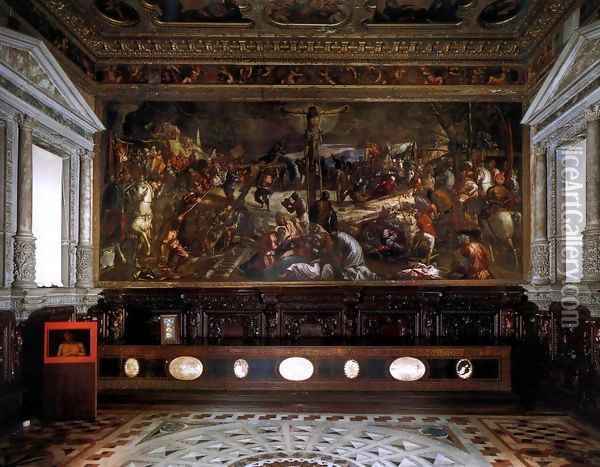 The Sala dell'Albergo Oil Painting - Jacopo Tintoretto (Robusti)