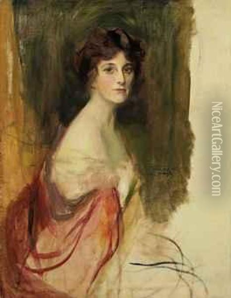 Mrs George Whitney, Nee Martha Beatrix Bacon 1926 Oil Painting - Philip De Lazlo