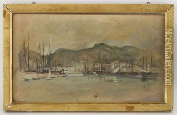 Port Oil Painting - Louis Rheiner
