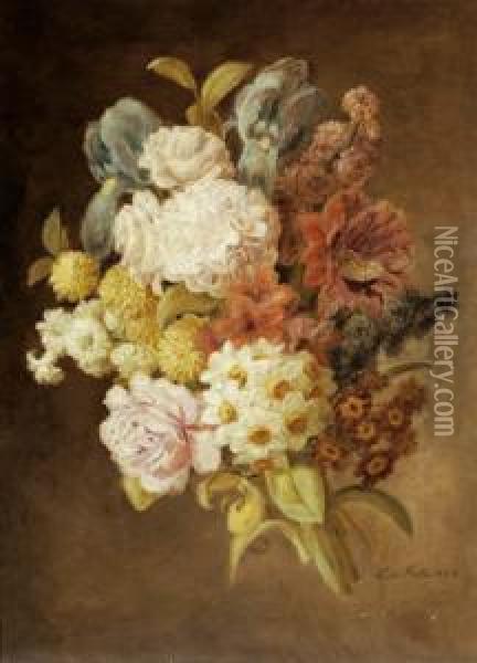 Flower Bouquet Oil Painting - Leopold Stoll