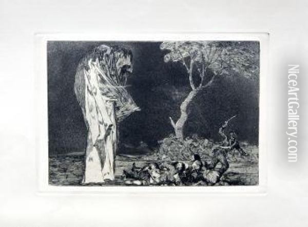 Disparate De Miedo, Nuevo Coloso, Creado Por El Sueno De La Razon Oil Painting - Francisco De Goya y Lucientes