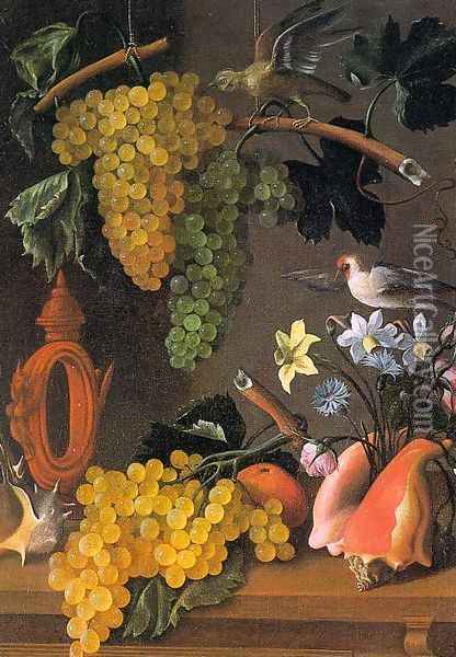 Still Life with Grapes Oil Painting - Juan De Espinosa