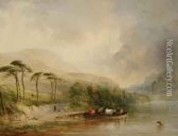 The Ferry Oil Painting - Edmund John Niemann, Snr.
