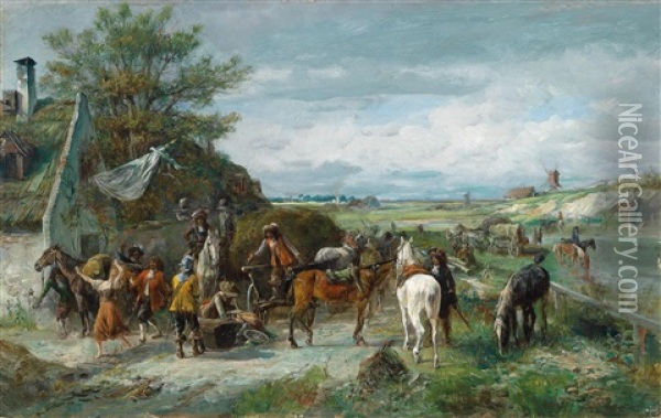 Plunderung Oil Painting - Alfred Ritter von Malheim Friedlaender