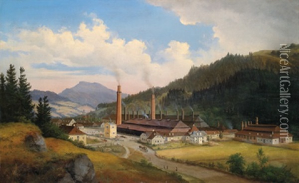 Eisenwerk Buchscheiden Bei Feldkirchen Oil Painting - Marcus Pernhart