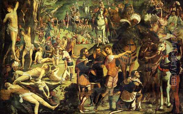 The Martyrdom of the Ten Thousand (fragment) Oil Painting - Jacopo Tintoretto (Robusti)