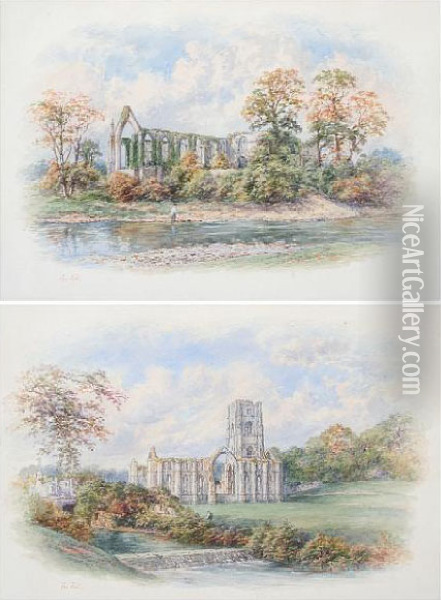 Fountains Abbey, North Yorkshire Oil Painting - George Fall