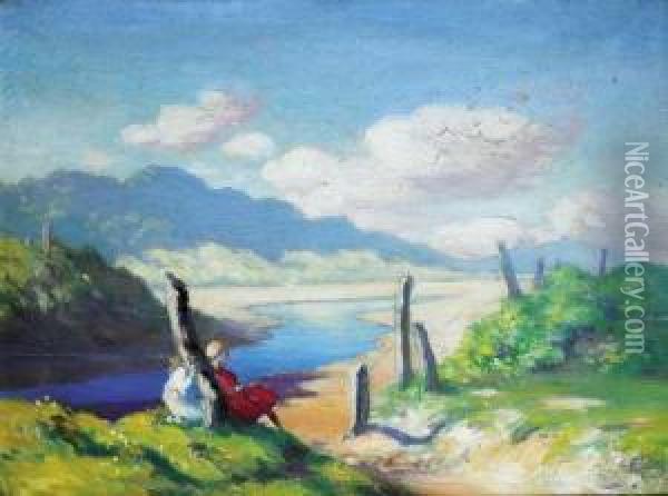Marble Hill Strand, County Donegal Oil Painting - George William, A.E. Russell