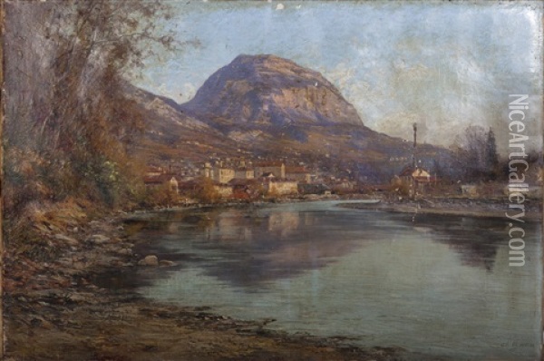 Vue De La Tronche Et Du Mont Saint-eynard Oil Painting - Charles Alexandre Bertier