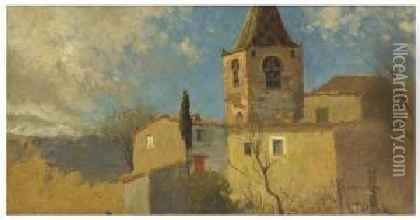 Iglesia Oil Painting - Aurelio Tolosa Y Alsina