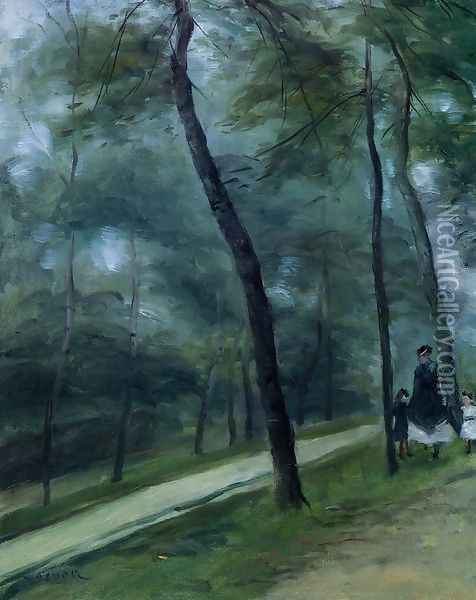 A Walk In The Woods Aka Madame Lecoeur And Her Children Oil Painting - Pierre Auguste Renoir