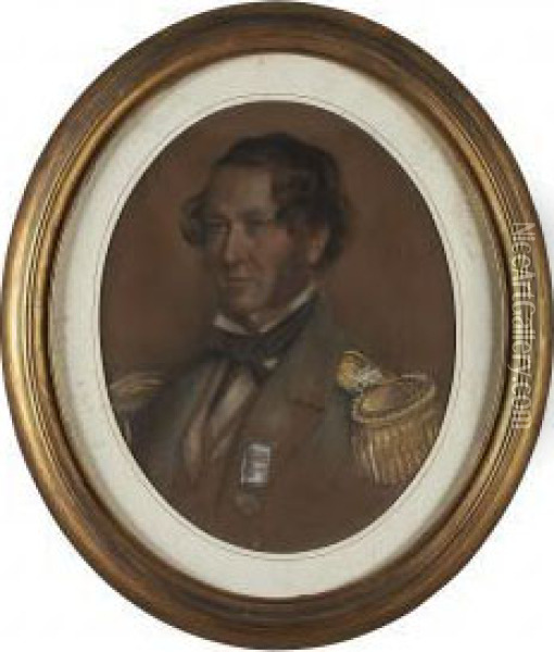Half Length Portrait Of Captain William Fordyce Blair Oil Painting - J. Stokes