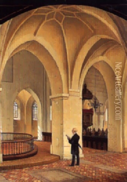Interior Fra Vestervig Kirke Oil Painting - Morten Jepsen