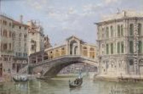 Rialto Bridge, Venice Oil Painting - Antonietta Brandeis
